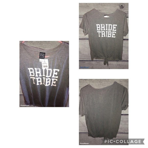 Modern Lux Knotted "Bride Tribe" Tee- NWT - Picture 2 of 5